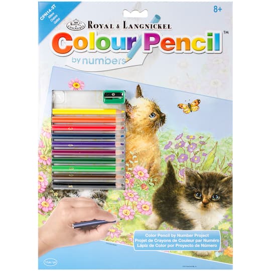 Royal &#x26; Langnickel&#xAE; Kitten Colour Pencil&#x2122; by Number Kit